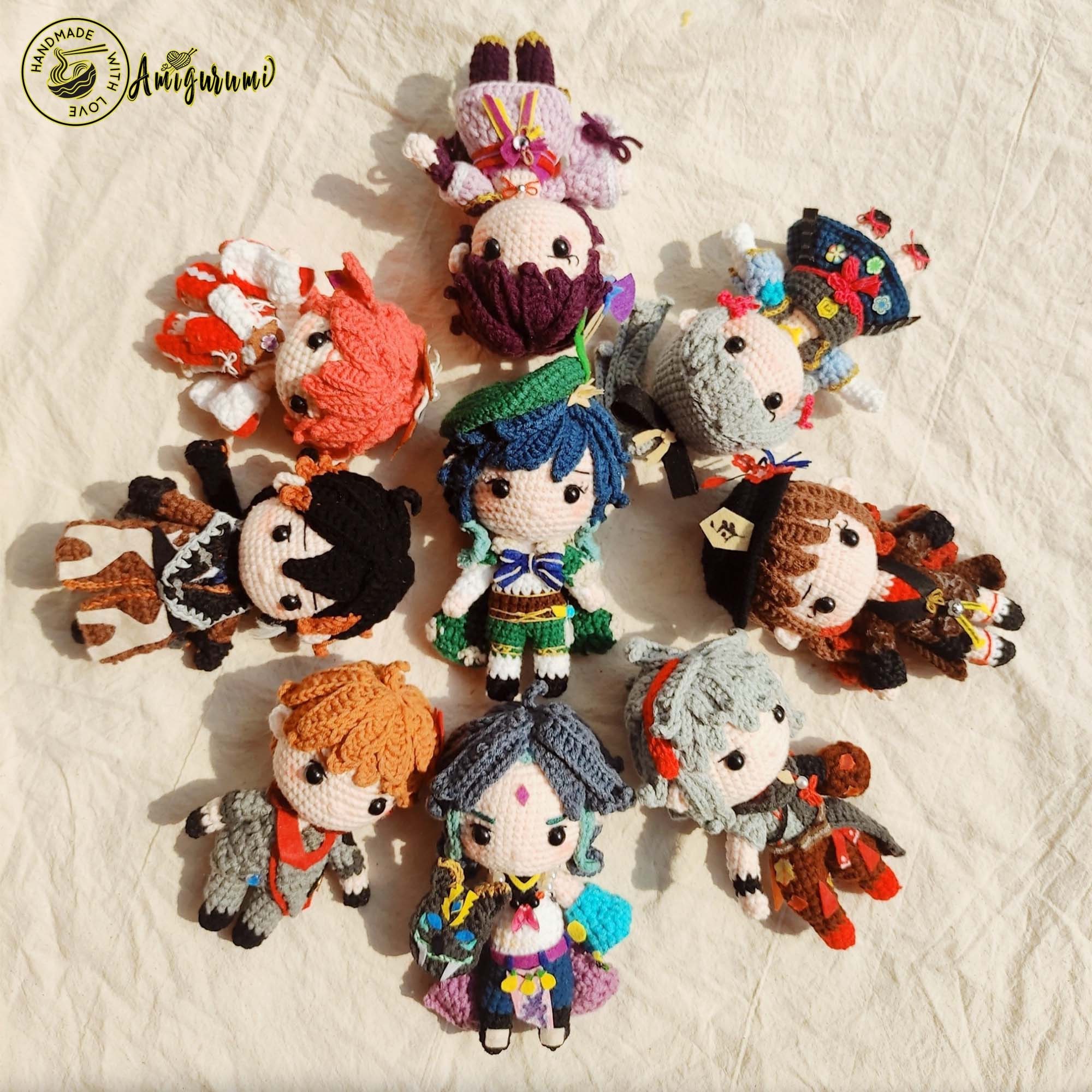 Fanmade Genshin Impact Characters Crochet Doll Amigurumi, Genshin Character Plush, Genshin Character Plushies,Genshin Character Crochet Doll