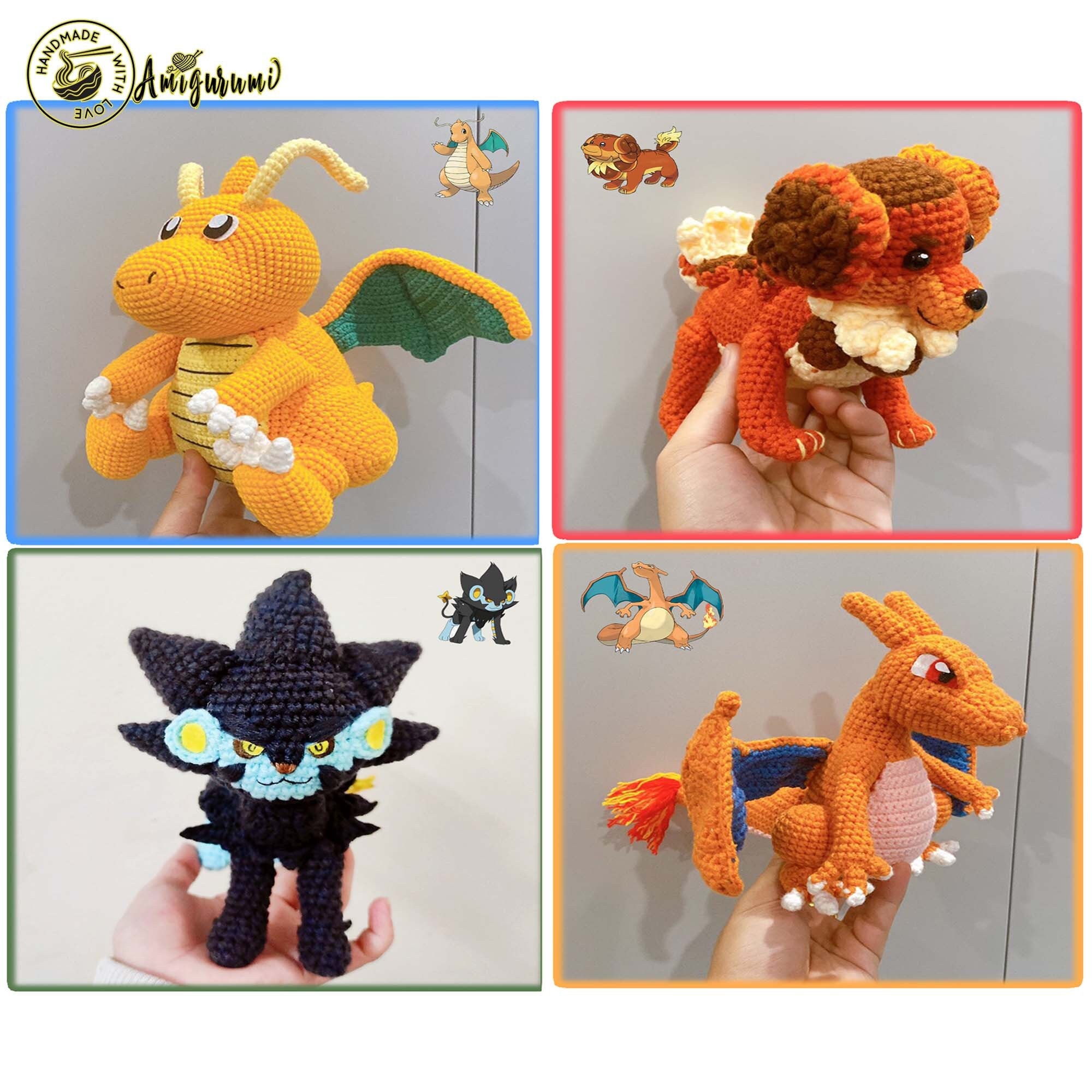 Fanmade Custom Pokemon Plush Commisssion,Custom Pokemon Crochet Doll, Custom Pokemon Doll From Photos, Pokemon Pictures to Plush Toys