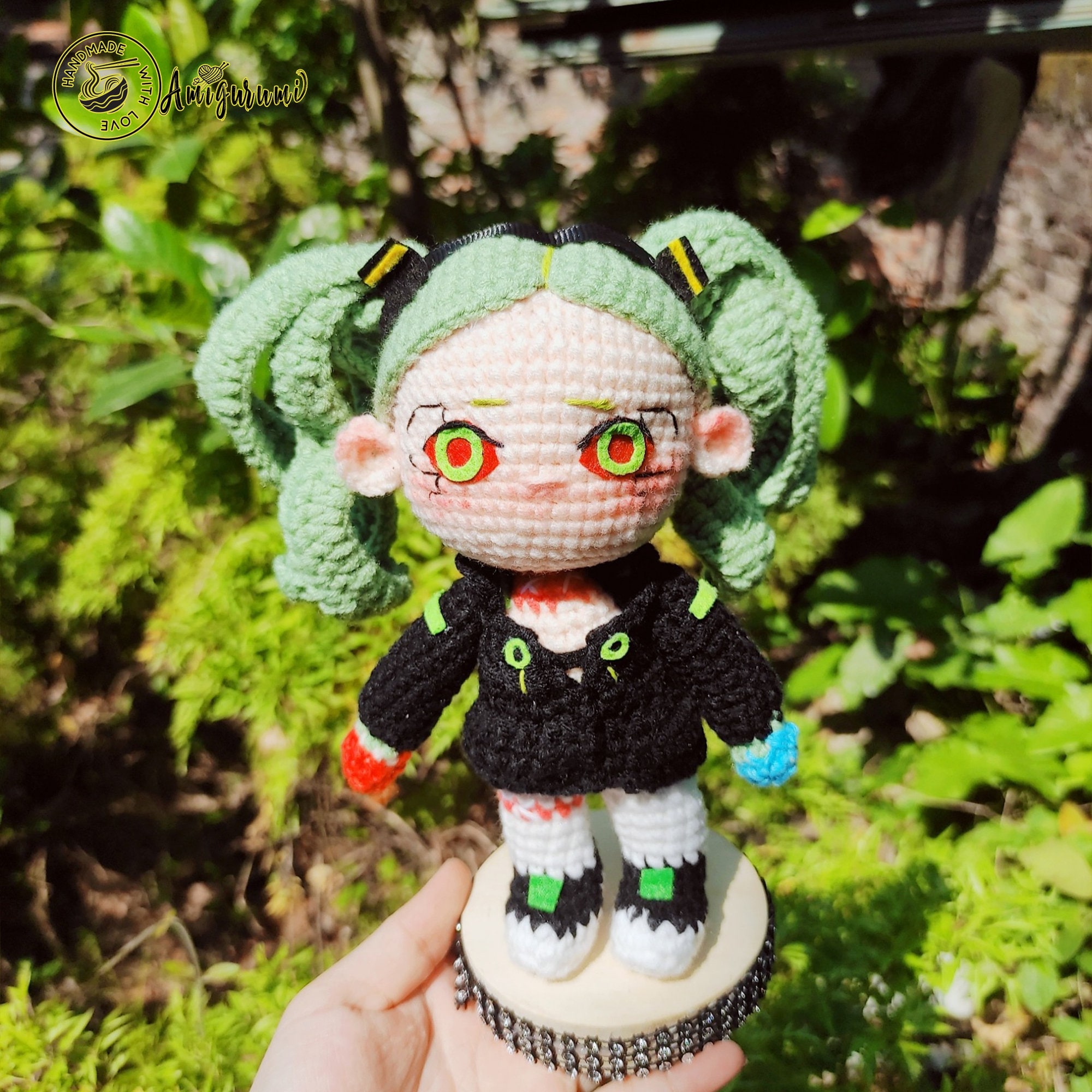 Fanmade Rebecca - Cyberpunk Edgerunners Crochet Doll Amigurumi, Cyberpunk Plush, Cyberpunk Edgerunners Plushies, Cyberpunk Crochet Doll