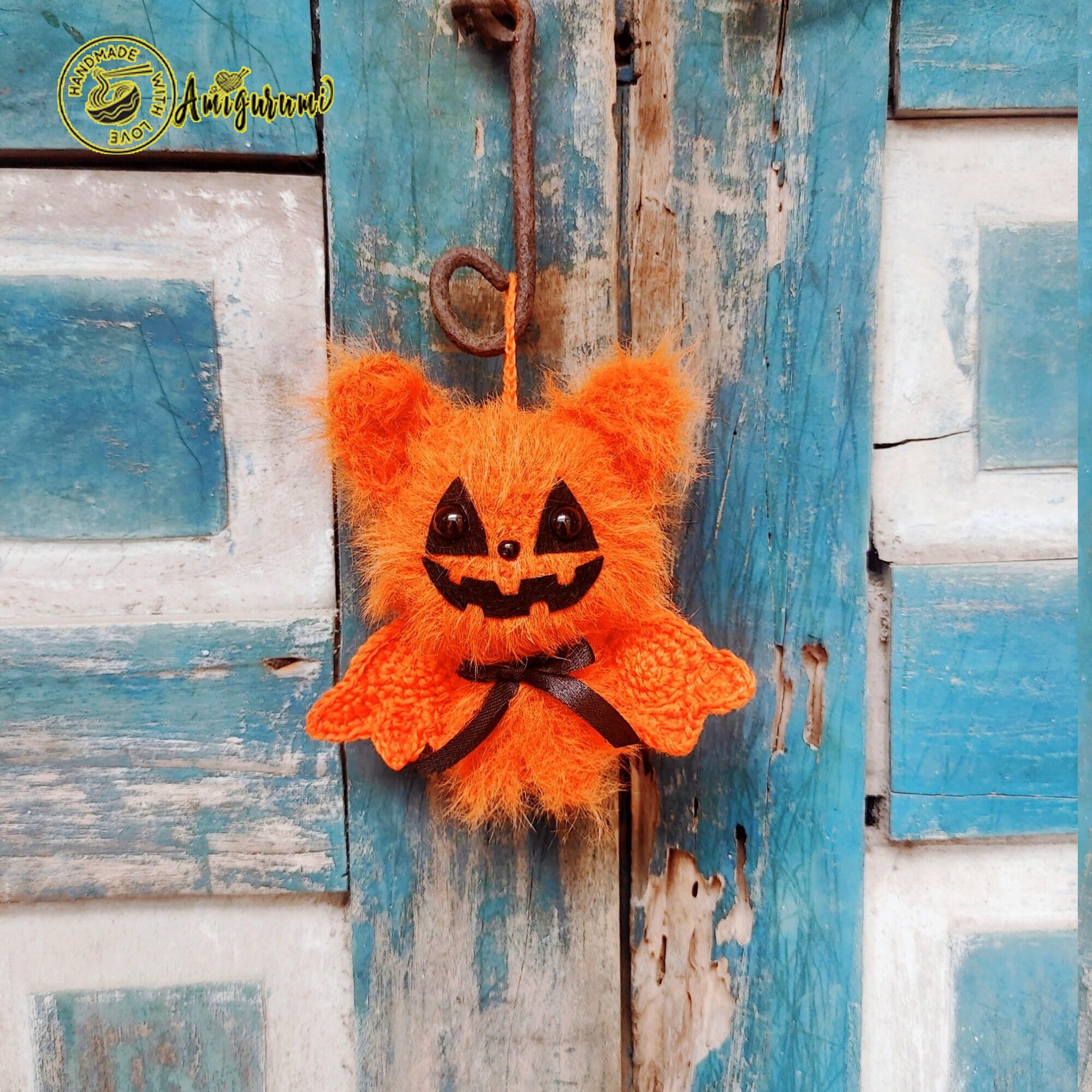 Fanmade Pumpkin Bat Plushies Doll Amigurumi, Pumpkin Bat Plush, Pumpkin Bat Crochet, Pumpkin Bat Plushies Doll, Halloween Decorations