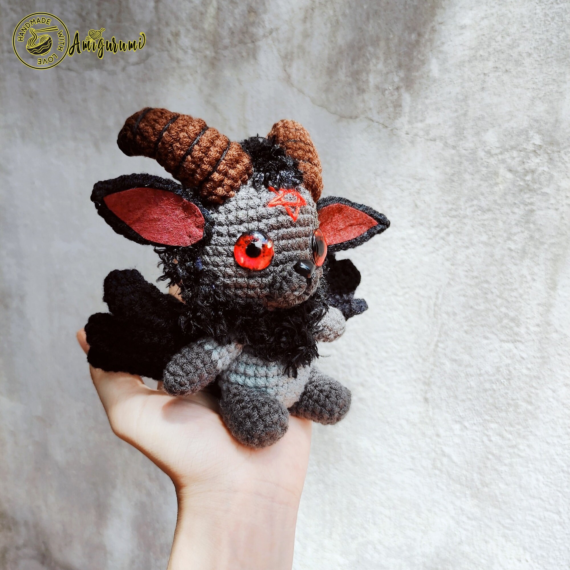 Fanmade Baphomet Plushies Doll Amigurumi Chibi Style, Baphomet Plush, Baphomet Crochet, Baphomet Plushies, Baphomet Doll,Baby Goat amigurumi