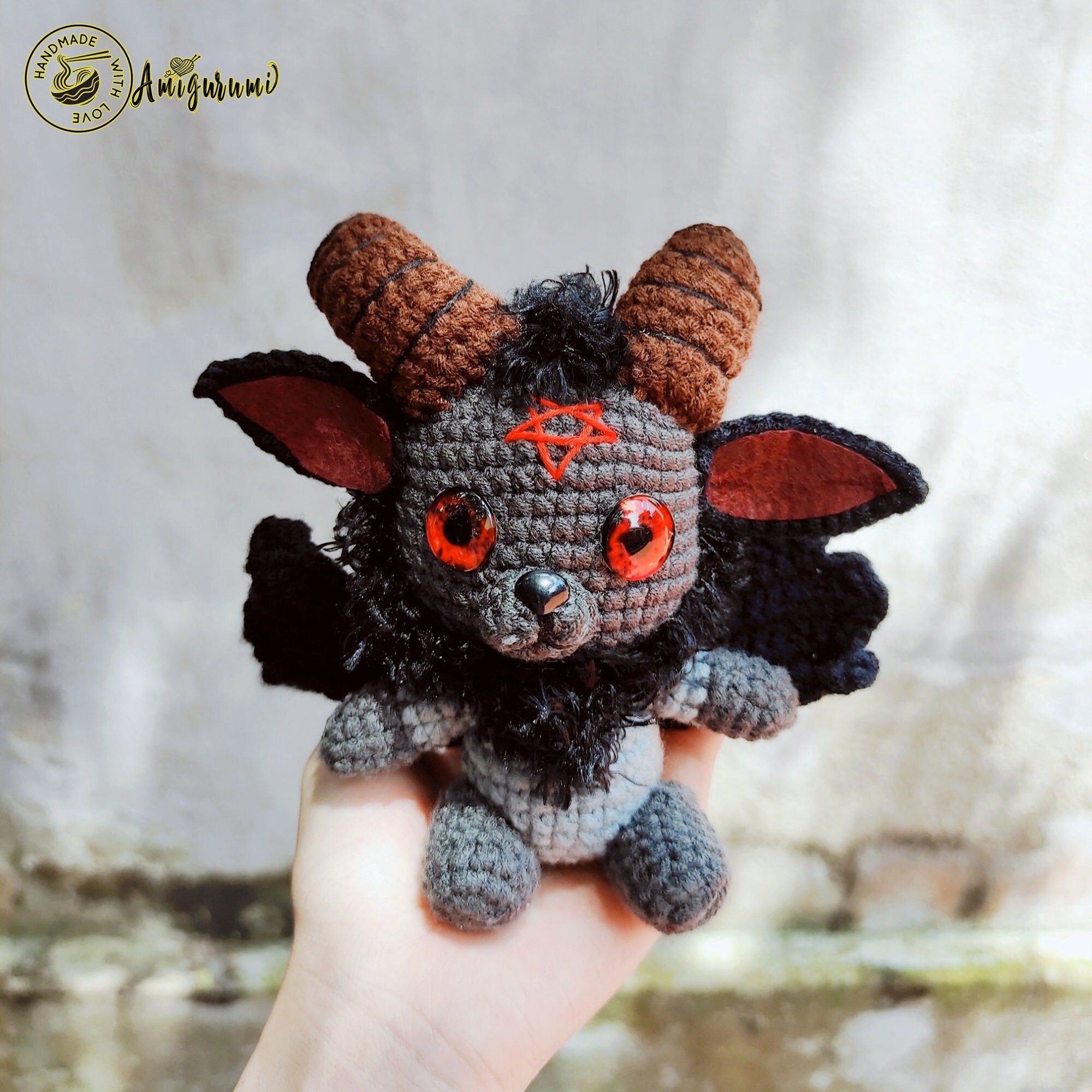 Fanmade Baphomet Plushies Doll Amigurumi Chibi Style, Baphomet Plush, Baphomet Crochet, Baphomet Plushies, Baphomet Doll,Baby Goat amigurumi