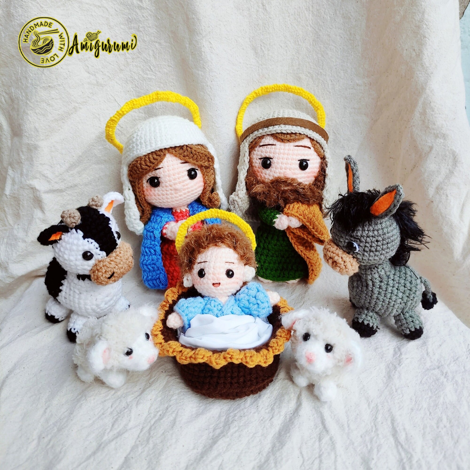 Nativity Set Crochet Doll, Nativity Amigurumi Doll, Nativity Plush Doll, Nativity Plushies, A Child is Born Nativity Set, Christmas Crochet