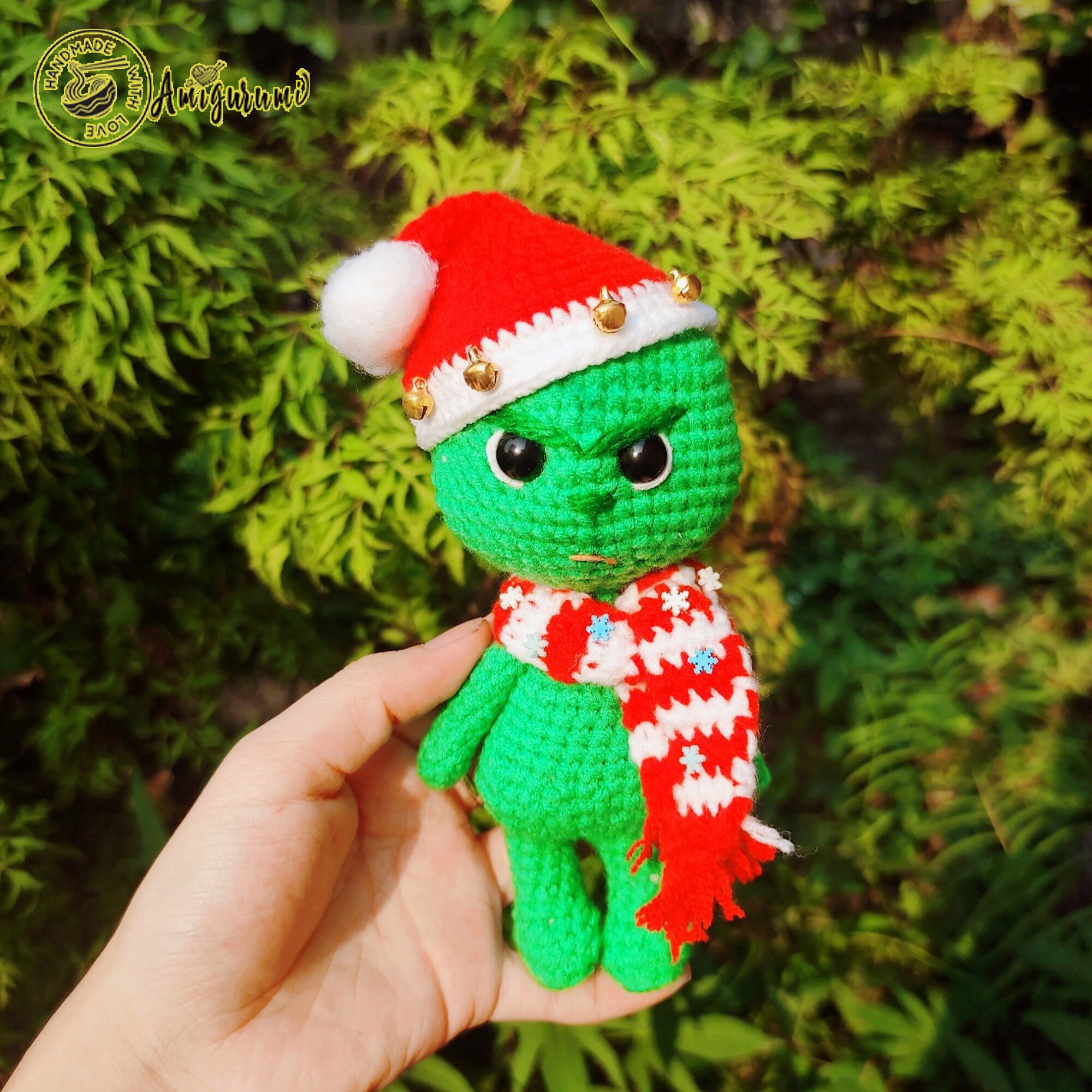 Fanmade Grinch Christmas Crochet Plushies Doll Amigurumi Chibi Style, Grinch Plush Crochet, Grinch Plushies Doll, The Christmas Thief