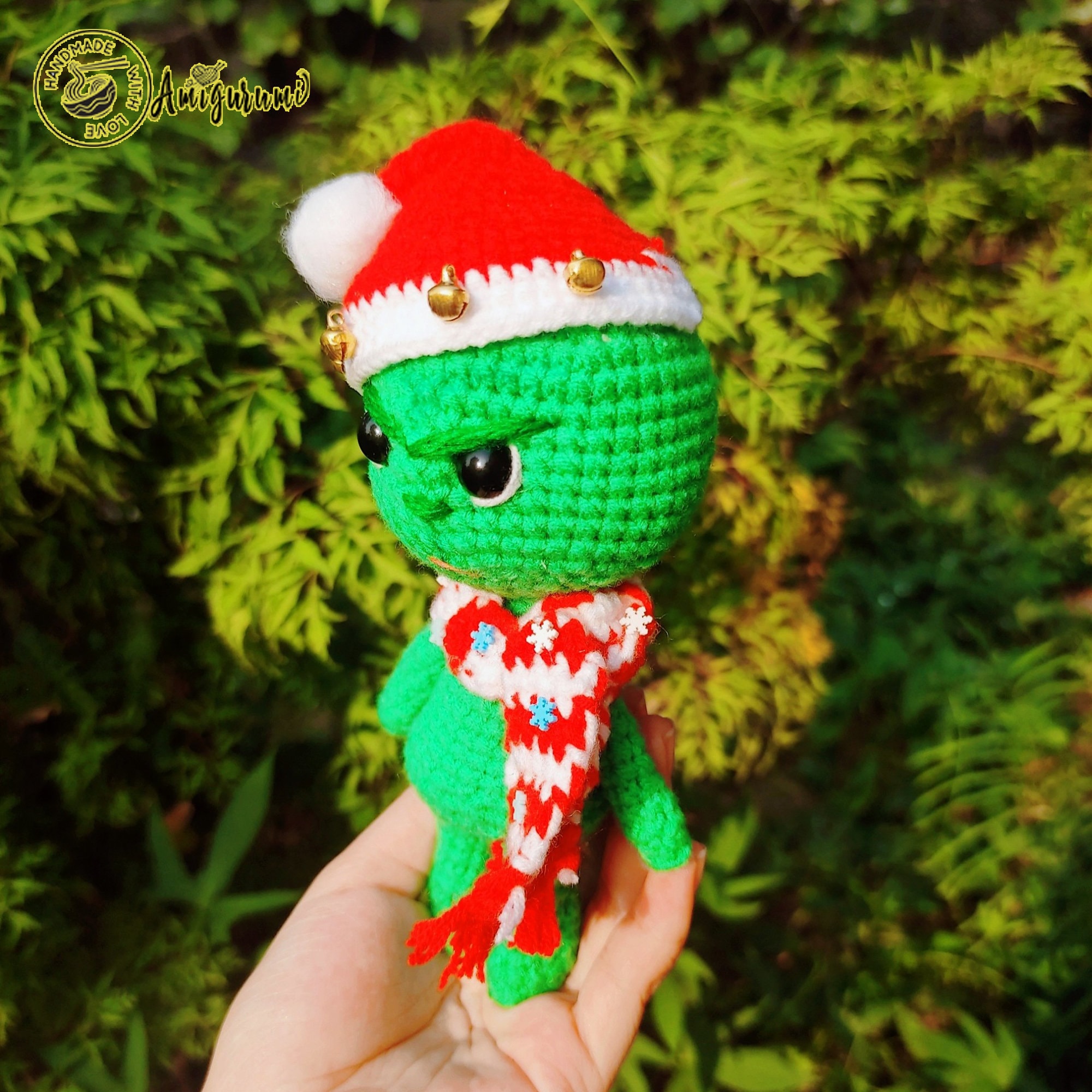 Fanmade Grinch Christmas Crochet Plushies Doll Amigurumi Chibi Style, Grinch Plush Crochet, Grinch Plushies Doll, The Christmas Thief