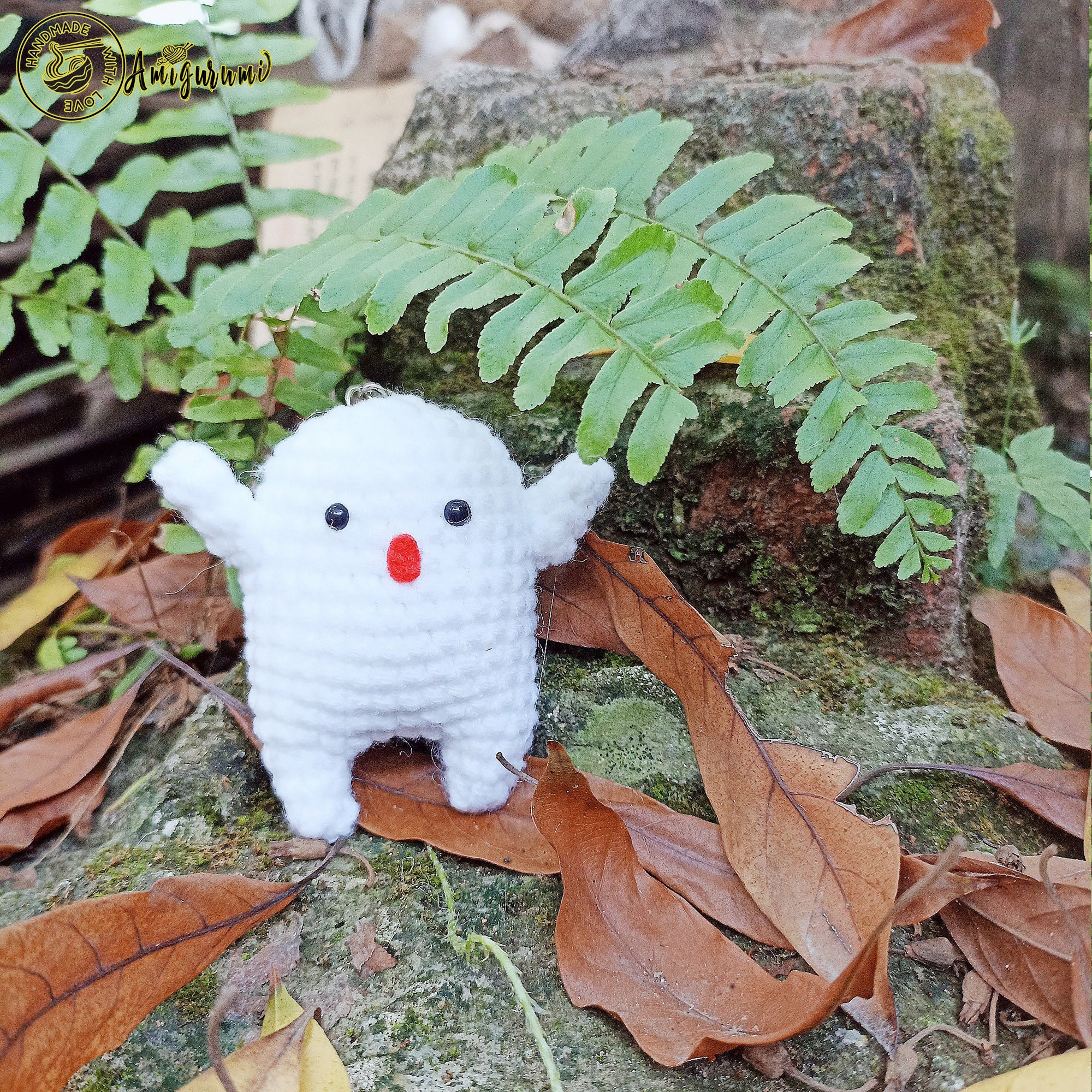 Fanmade Cute Warawara Spirits The Boy and the Heron Crochet Doll Amigurumi Keychain , Warawara Spirits Plushies, Warawara Crochet Keychain